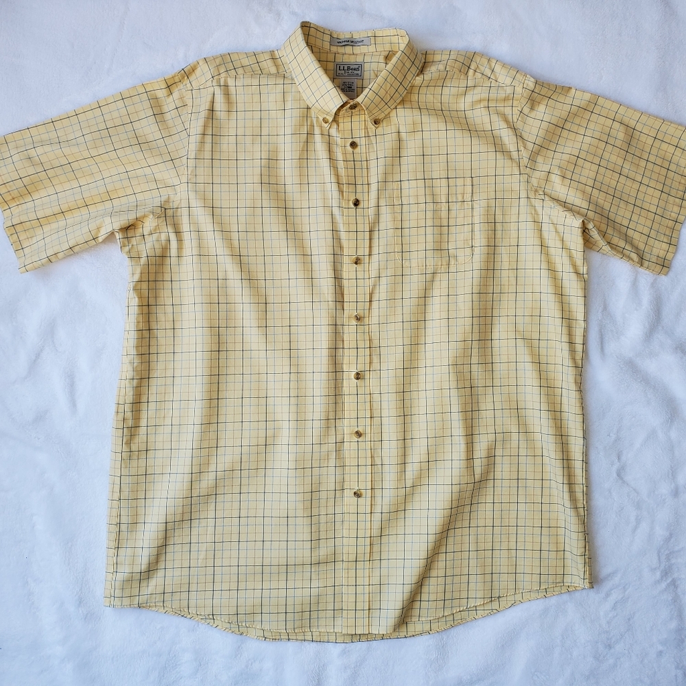 Mens L.L. Bean Button Down Short Sleeve Shirt XXLT